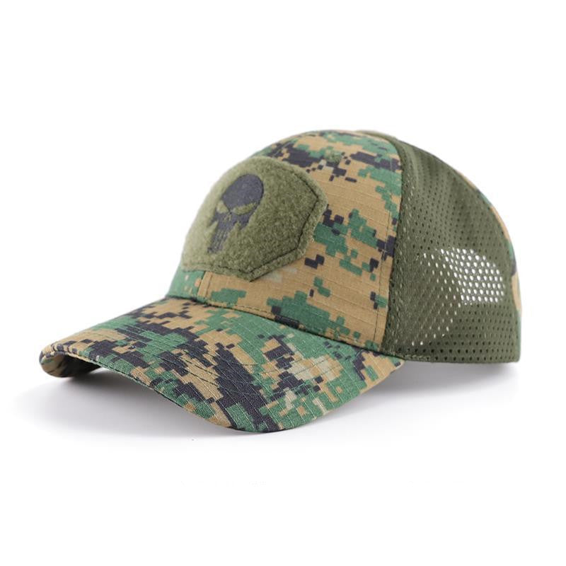 Skull Camouflage BaseballCap Tactical Army Fan Outdoor Sports Hat Velcro Hat Sunshade Hat Mesh Hat