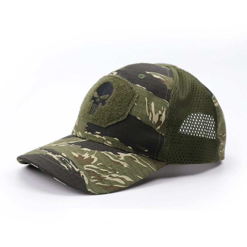 Skull Camouflage BaseballCap Tactical Army Fan Outdoor Sports Hat Velcro Hat Sunshade Hat Mesh Hat