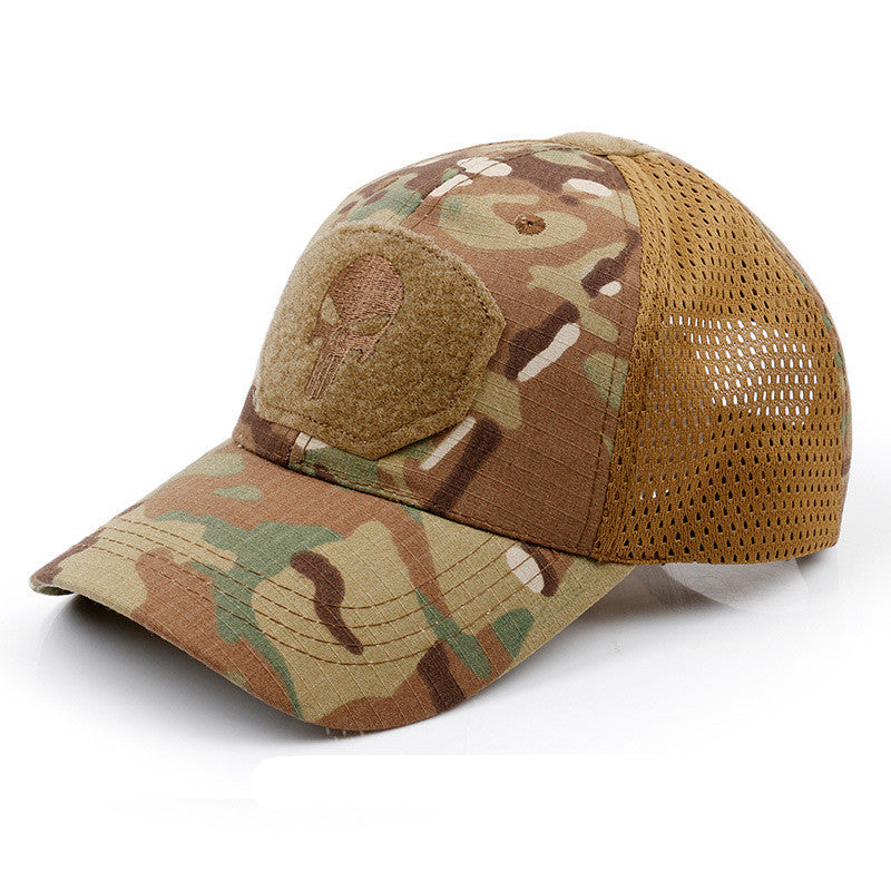 Skull Camouflage BaseballCap Tactical Army Fan Outdoor Sports Hat Velcro Hat Sunshade Hat Mesh Hat