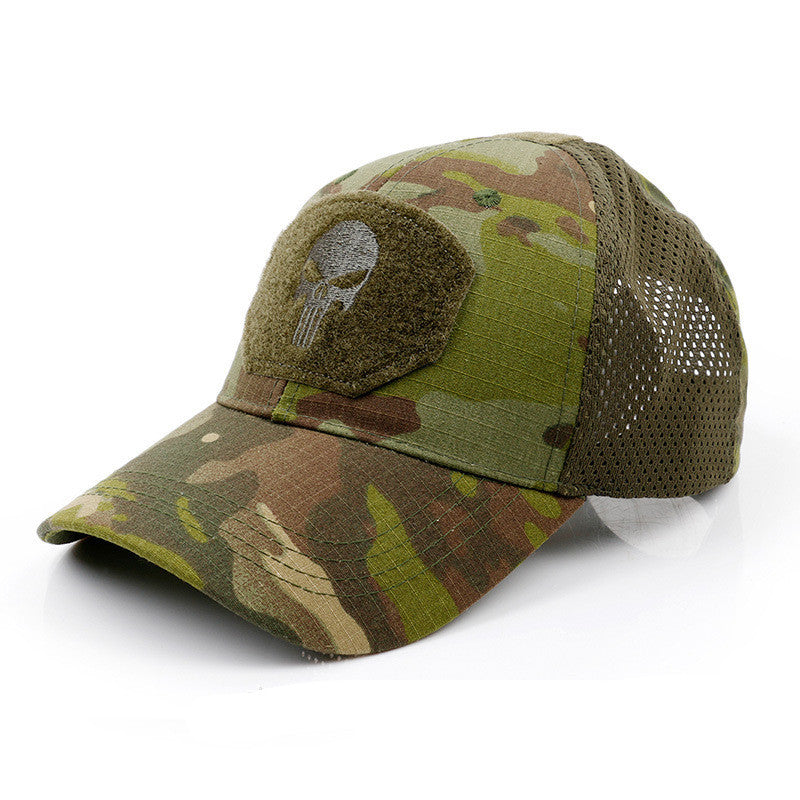 Skull Camouflage BaseballCap Tactical Army Fan Outdoor Sports Hat Velcro Hat Sunshade Hat Mesh Hat