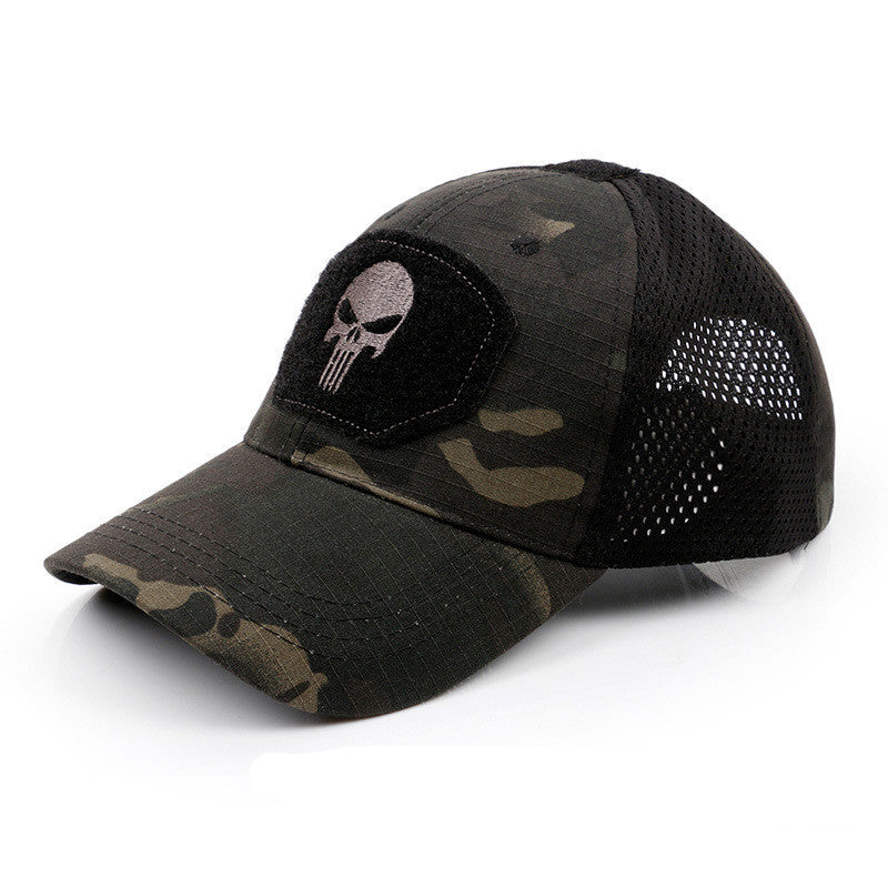 Skull Camouflage BaseballCap Tactical Army Fan Outdoor Sports Hat Velcro Hat Sunshade Hat Mesh Hat