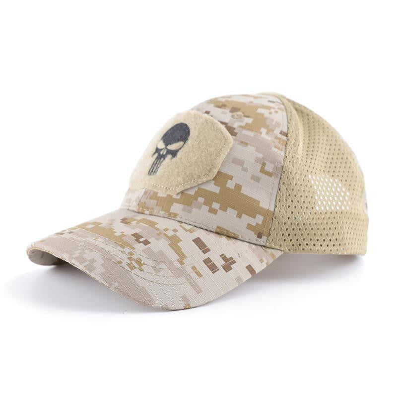 Skull Camouflage BaseballCap Tactical Army Fan Outdoor Sports Hat Velcro Hat Sunshade Hat Mesh Hat