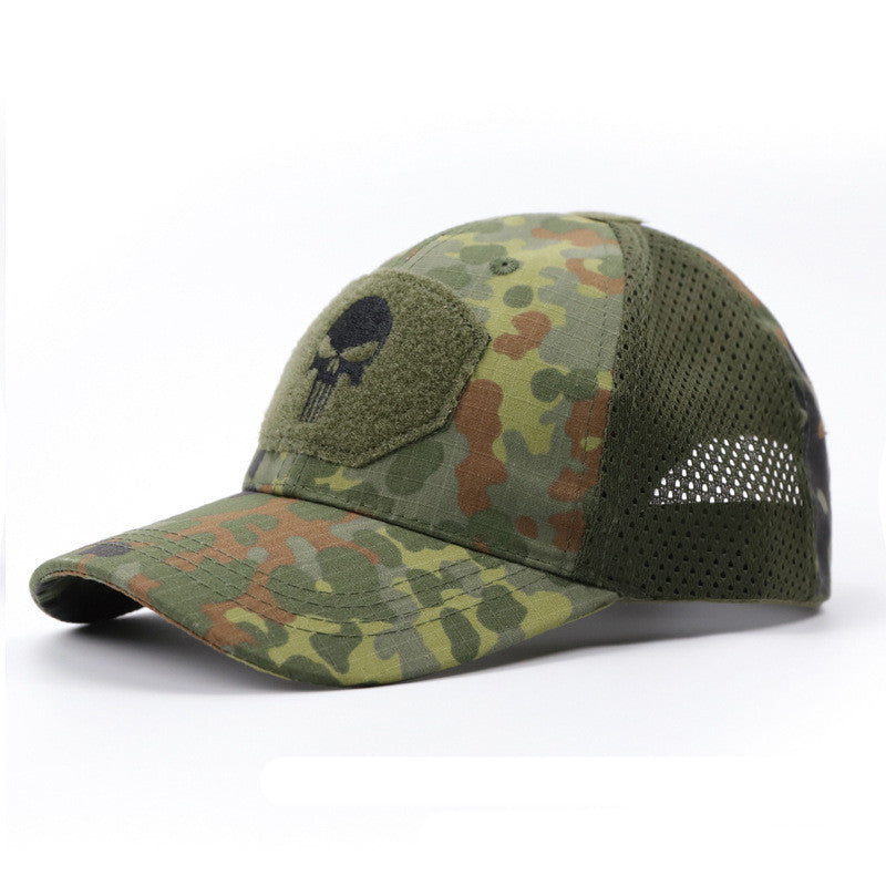 Skull Camouflage BaseballCap Tactical Army Fan Outdoor Sports Hat Velcro Hat Sunshade Hat Mesh Hat