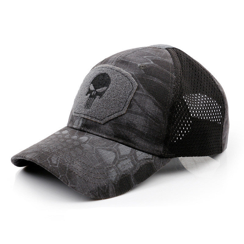 Skull Camouflage BaseballCap Tactical Army Fan Outdoor Sports Hat Velcro Hat Sunshade Hat Mesh Hat