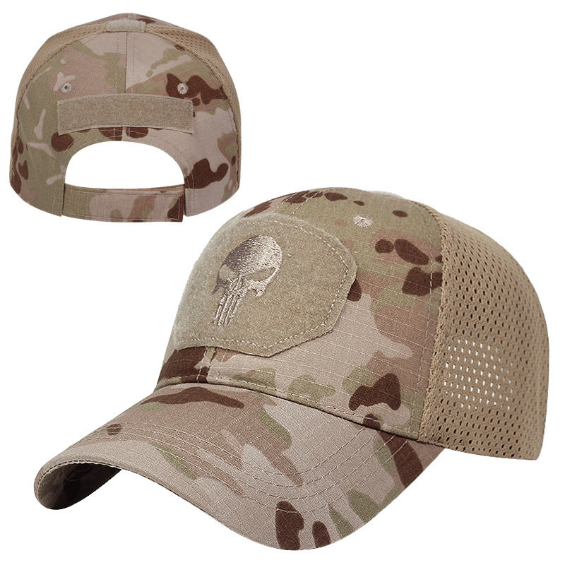 Skull Camouflage BaseballCap Tactical Army Fan Outdoor Sports Hat Velcro Hat Sunshade Hat Mesh Hat