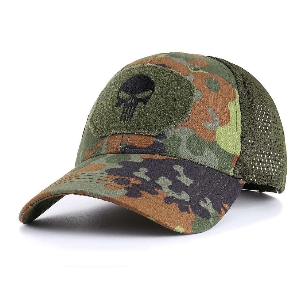 Skull Camouflage BaseballCap Tactical Army Fan Outdoor Sports Hat Velcro Hat Sunshade Hat Mesh Hat