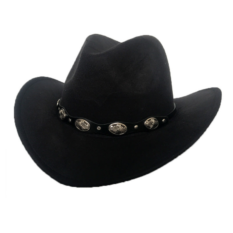 Punk Style Cowboy Hats And Felt For Men And Women