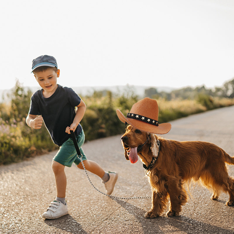 Stylish Pets Cat Cowboy Hat Star Hats For Cats Dogs Soft Adjustable Caps Street Parties Photo Shoots Universal Props Clothing