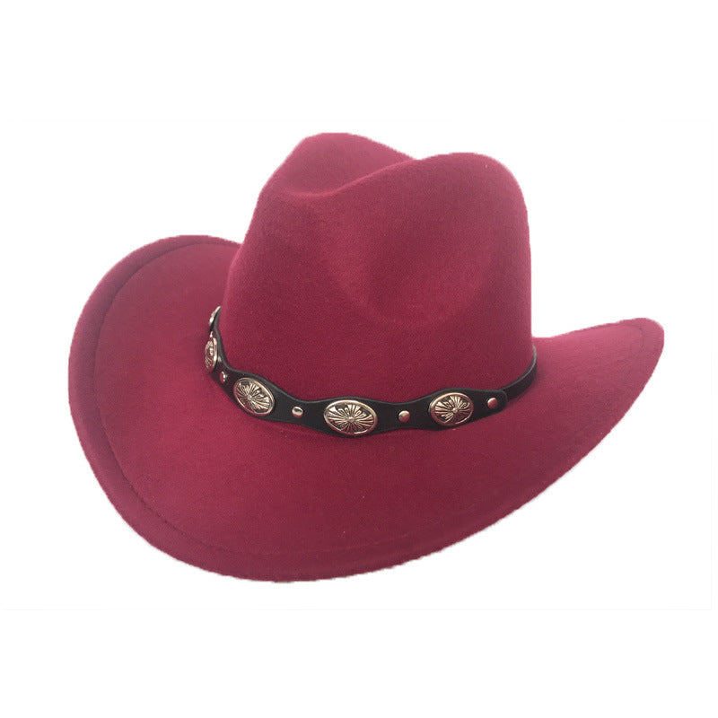 Punk Style Cowboy Hats And Felt For Men And Women