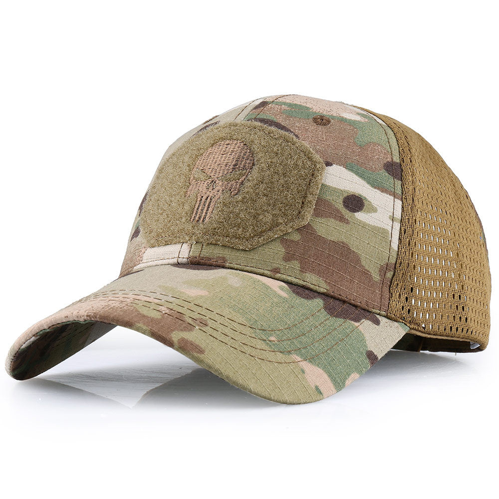 Skull Camouflage BaseballCap Tactical Army Fan Outdoor Sports Hat Velcro Hat Sunshade Hat Mesh Hat